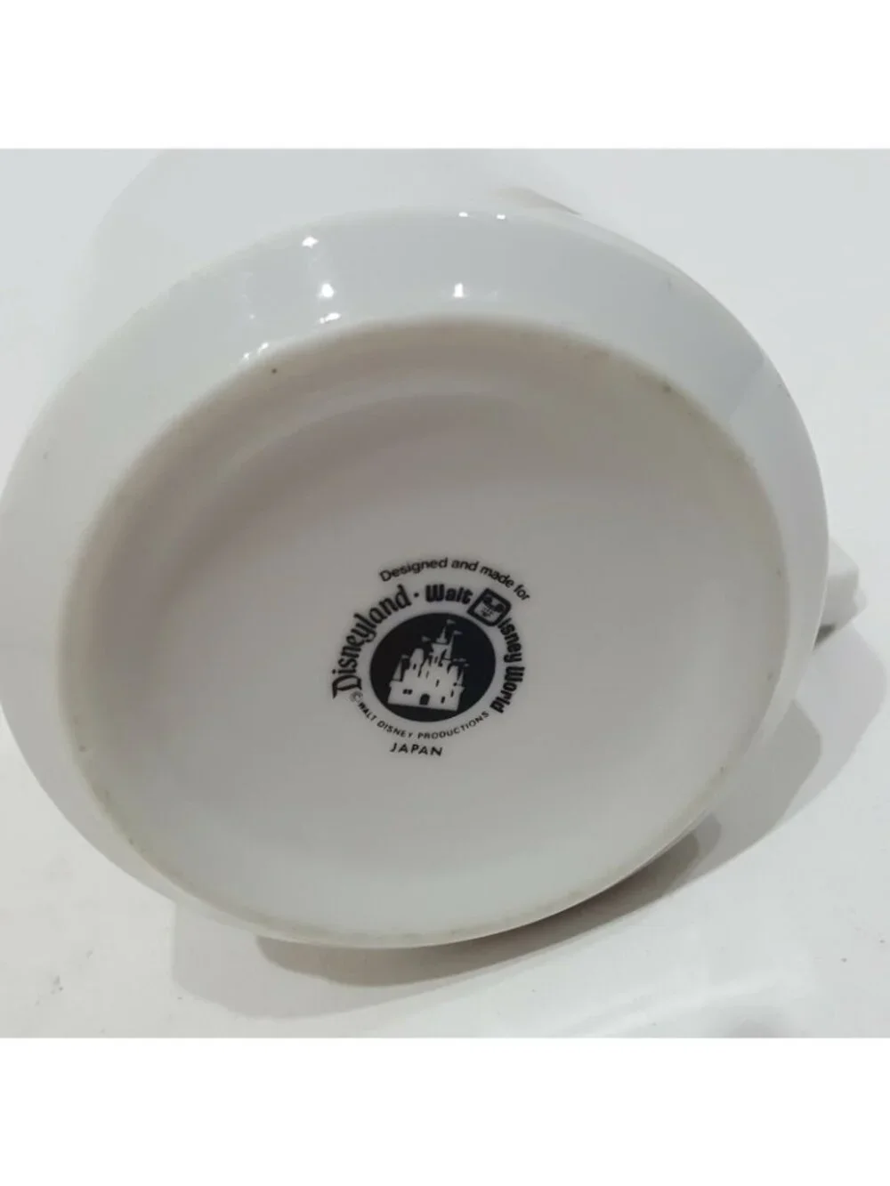 Vintage Disneyland Coffee Tea Cup Mug White Black Gold Trim Walt Disney World